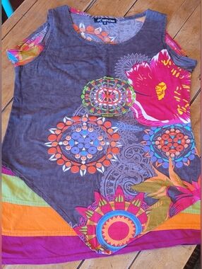 Colorful Floral Layered Patchwork Tank Top